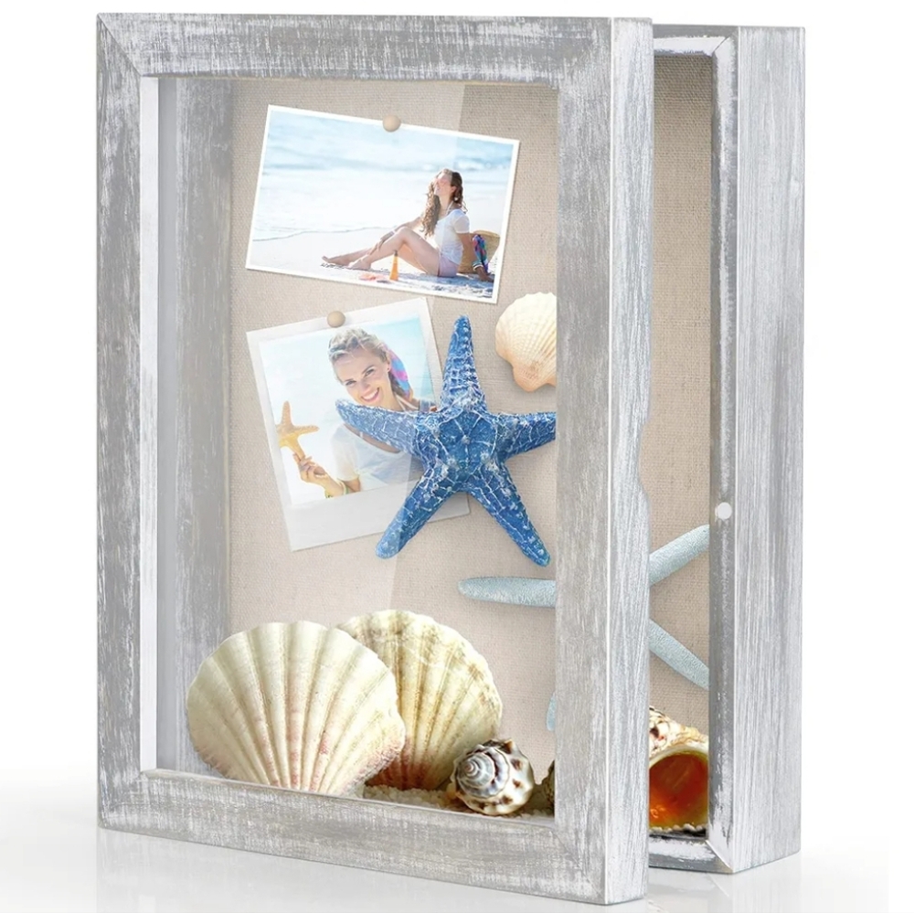 Gray Shadow Box Display Case NWT